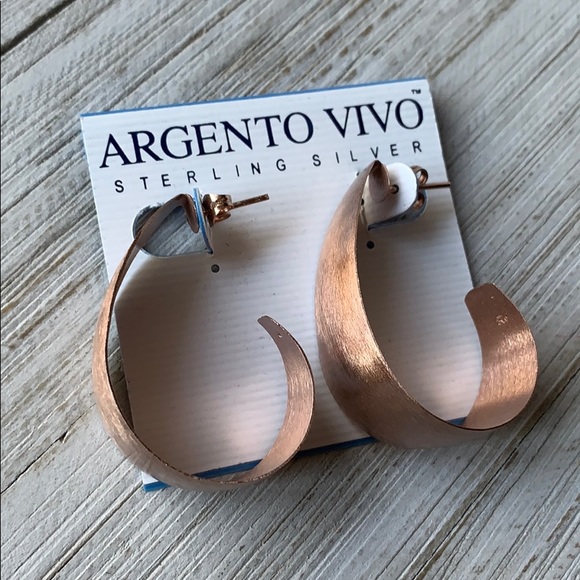 Argento Vivo Jewelry - Argento Vivo Brushed Copper Curved Earrings NEW